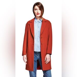 Marks & Spencer Women's Burnt Orange Single-Breasted Pea Coat